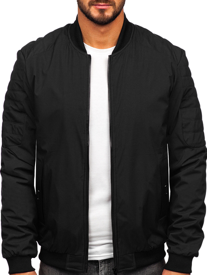 Chaqueta bomber de entretiempo para hombre negro Bolf 84M3007