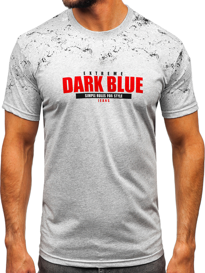 Camiseta algodón de manga corta para hombre gris Bolf 14725