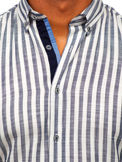 Camiseta a manga corta a cuadros para hombre color azul oscuro Bolf 21500