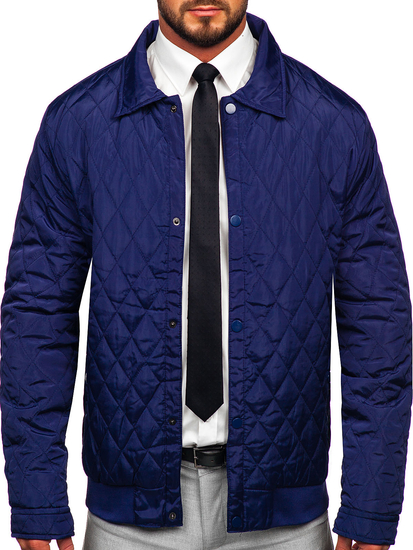 Chaqueta acolchada de entretiempo para hombre color azul oscuro Bolf M13081