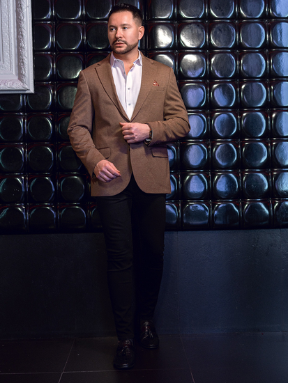 Americana casual de hombre marrón Bolf 24401-1