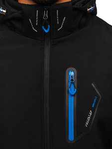 Chaqueta softshell para hombre color negro y azul Bolf BK017