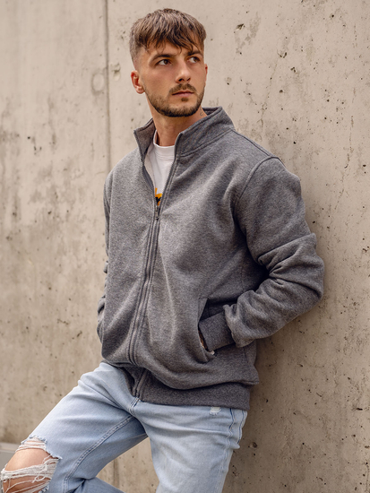 Sudadera abierta de cuello alto para hombre antracite Bolf B2002A