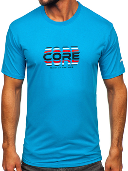 Camiseta algodón de manga corta para hombre turquesa Bolf 14731