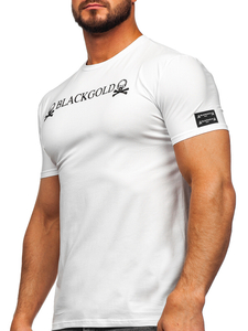 Camiseta de manga corta con impresión para hombre blanco Bolf MT3050