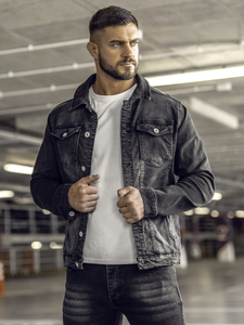 Chaqueta vaquera para hombre negro Bolf 200A