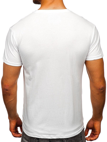 Camiseta de manga corta con estampado para hombre blanco Bolf KS2108