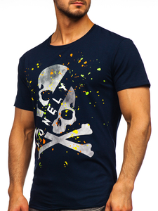 Camiseta estampada para hombre color azul oscuro Bolf Y70008