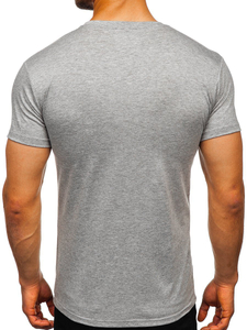 Camiseta de manga corta lisa para hombre gris Bolf 2005