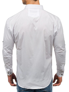 Camisa elegante de manga larga para hombre blanco Bolf 0780