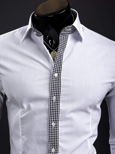 Camisa de hombre elegante de manga larga blanca Bolf 0939A