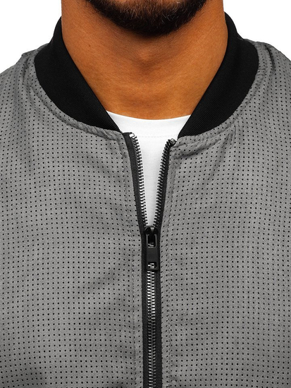 Chaqueta de entretiempo bomber para hombre gris Bolf 6120