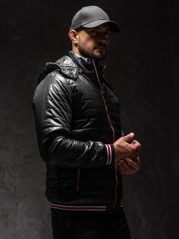 Chaqueta acolchada de entretiempo para hombre negro Bolf 6191A1