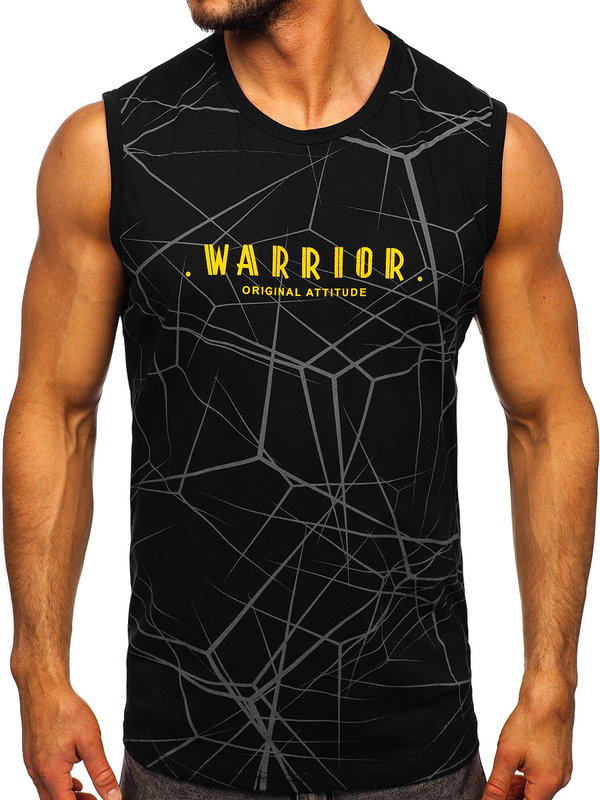 Camiseta estampada sin mangas color negro Bolf 14813