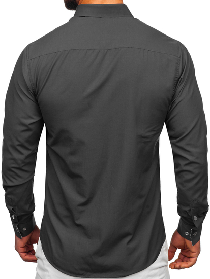 Camisa de manga larga para hombre grafito Bolf 3762