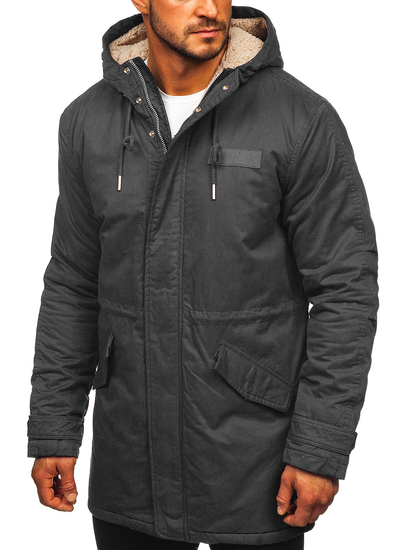 Chaqueta de invierno parka para hombre grafito Bolf EX838