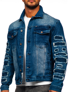 Chaqueta vaquera para hombre azul oscuro Bolf MJ523BS
