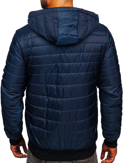 Chaqueta deportiva de entretiempo para hombre color azul oscuro Bolf M10019