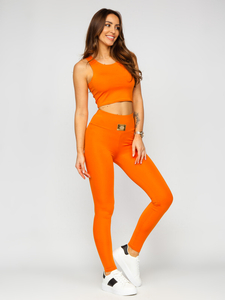 Conjunto de chándal deportivo de dos piezas para mujer naranja Bolf 022A1