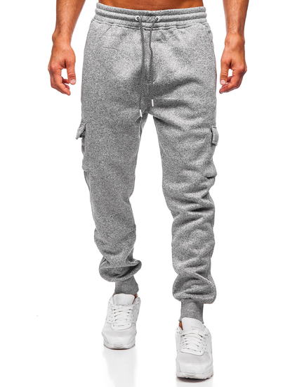 Pantalón forrado de chándal jogger para hombre gris Bolf Q1108