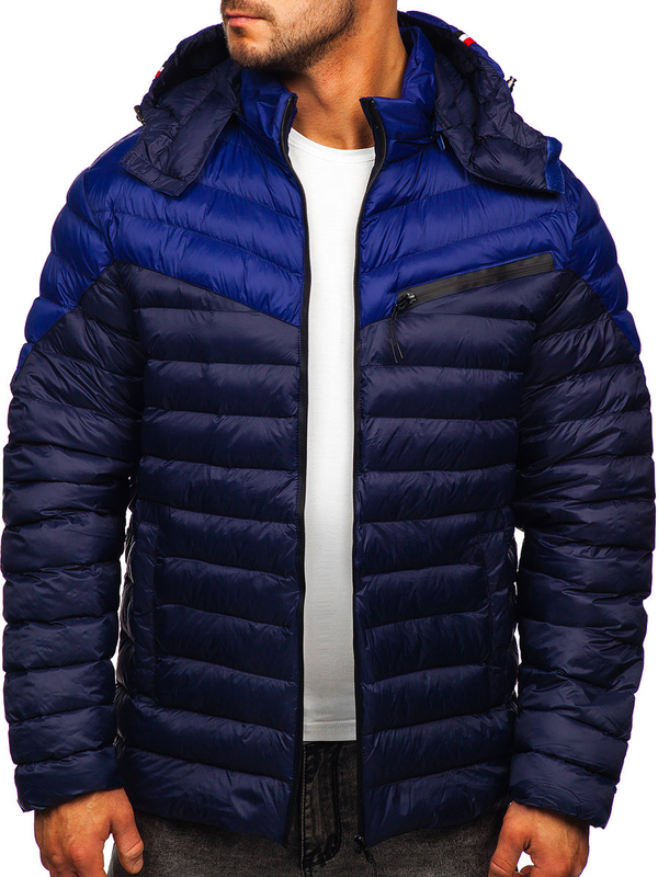 Chaqueta acolchada de entretiempo para hombre color azul oscuro Bolf M13012