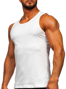 Camiseta de tirantes sin impresión para hombre blanco Bolf 1205-1