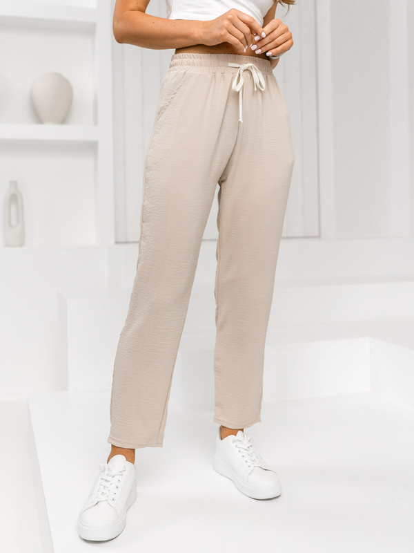 Pantalón de tela para mujer beige Bolf W7920
