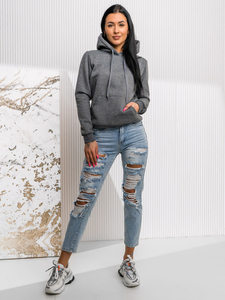 Sudadera estilo canguro para mujer Grafito Bolf W02A1