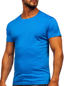 Camiseta para hombre sin estampado color azul claro Bolf 2005