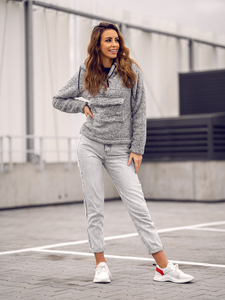 Sudadera polar con capucha para mujer color negro Bolf HH008