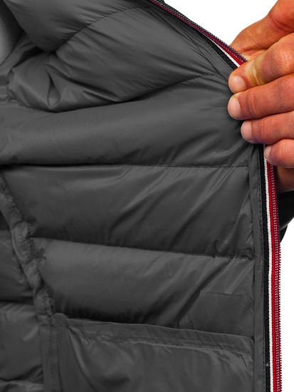 Chaqueta deportiva de invierno acolchada para hombre negra Bolf 1100