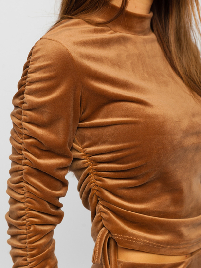 Conjunto velur de chándal para mujer marrón Bolf 7511