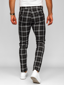 Pantalón chinos a cuadros de tela para hombre negro Bolf 184167