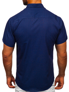 Camisa de manga corta para hombre azul oscuro Bolf 20501