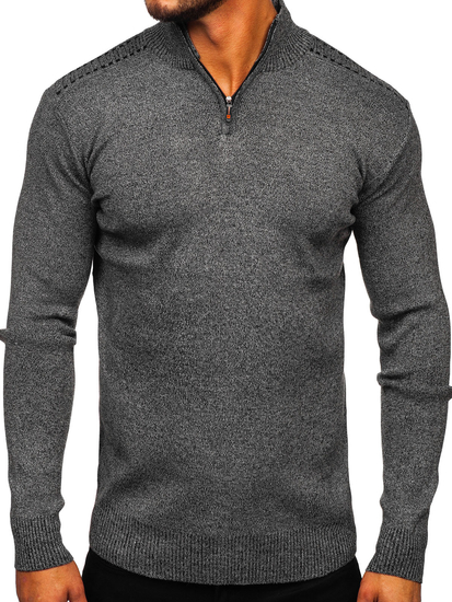 Jersey con cuello alto para hombre color grafito Bolf S8279