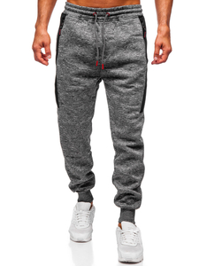 Pantalón forrado de chándal jogger para hombre antracita Bolf Q1201