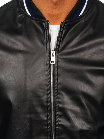Chaqueta de cuero ecológico para hombre negro Bolf 6707
