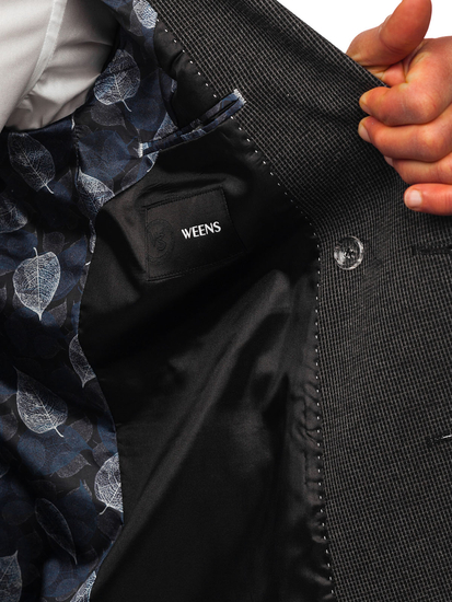 Hombre Chaqueta de traje elegante cruzada Antracita Bolf 007