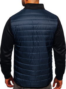 Chaqueta acolchada de entretiempo para hombre color azul oscuro Bolf M10013