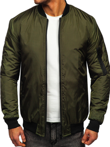 Chaqueta bomber de entretiempo para hombre color verde Bolf AK95