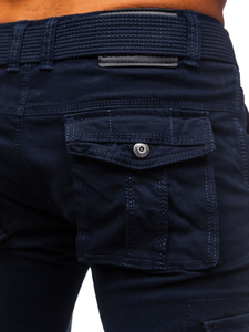 Pantalón cargo con cinturón para hombre azul oscuro Bolf 1672