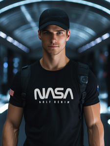 Camiseta algodón de manga corta con impresión para hombre negro Bolf 14401