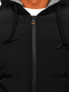 Chaqueta acolchada de invierno para hombre negro Bolf 7408