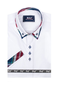 Camisa de manga corta para hombre blanco Bolf 6540