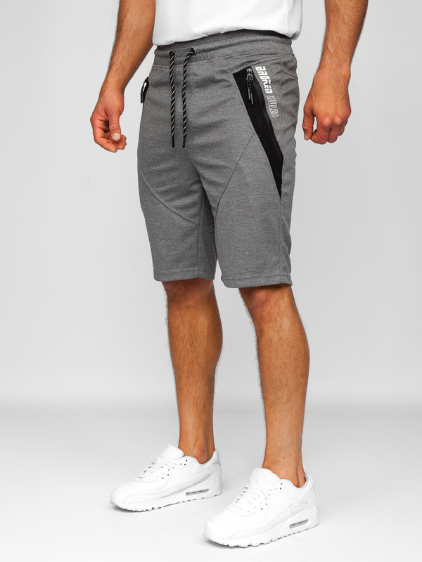 Pantalón corto deportivo para hombre gris y negro Bolf Q3878