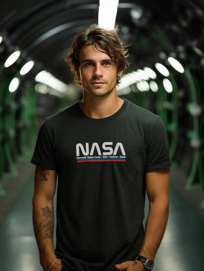 Camiseta de hombre de algodón negra con estampado Bolf 14749A2