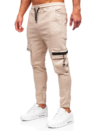 Pantalón cargo jogger para hombre beige Bolf 6685