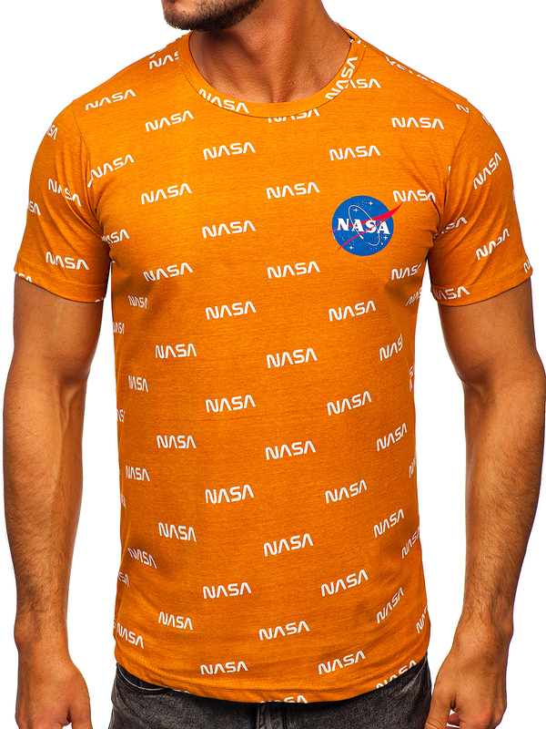 Camiseta de manga corta con impresión para hombre naranja Bolf 14950