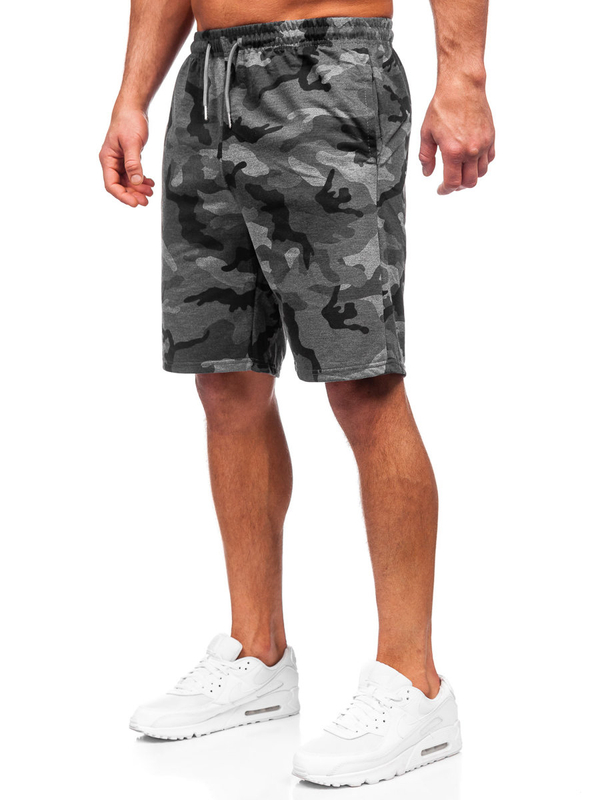 Pantalón corto de chándal camuflaje para hombre grafito Bolf 8K283