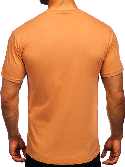 Camiseta lisa de algodón marrón para hombre Bolf 192397
